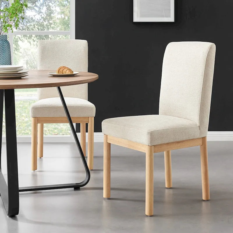 Chaise de salle à manger à dossier haut en chenille
