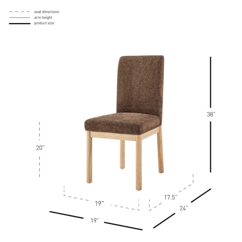 Chaise de salle à manger à dossier haut en chenille