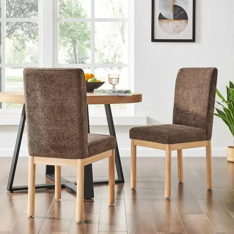 Chaise de salle à manger à dossier haut en chenille