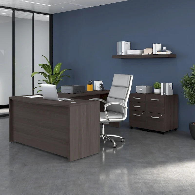 L-shaped curved desk frame