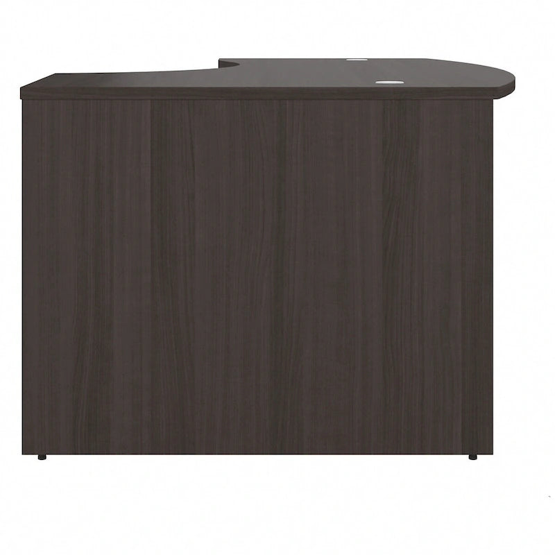 L-shaped curved desk frame