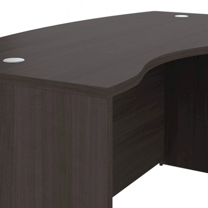L-shaped curved desk frame