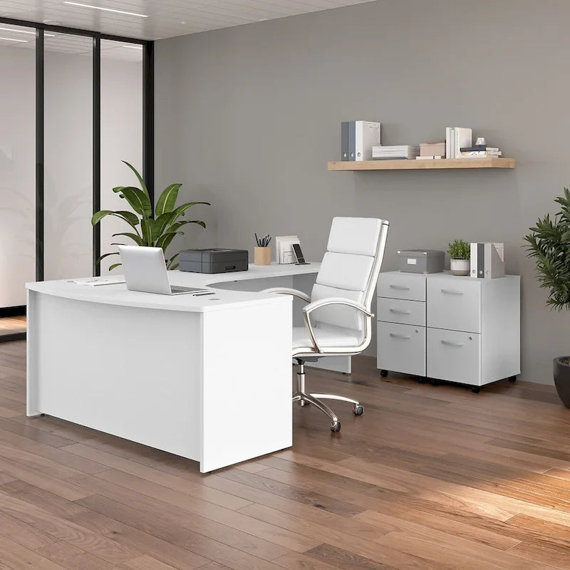 L-shaped curved desk frame