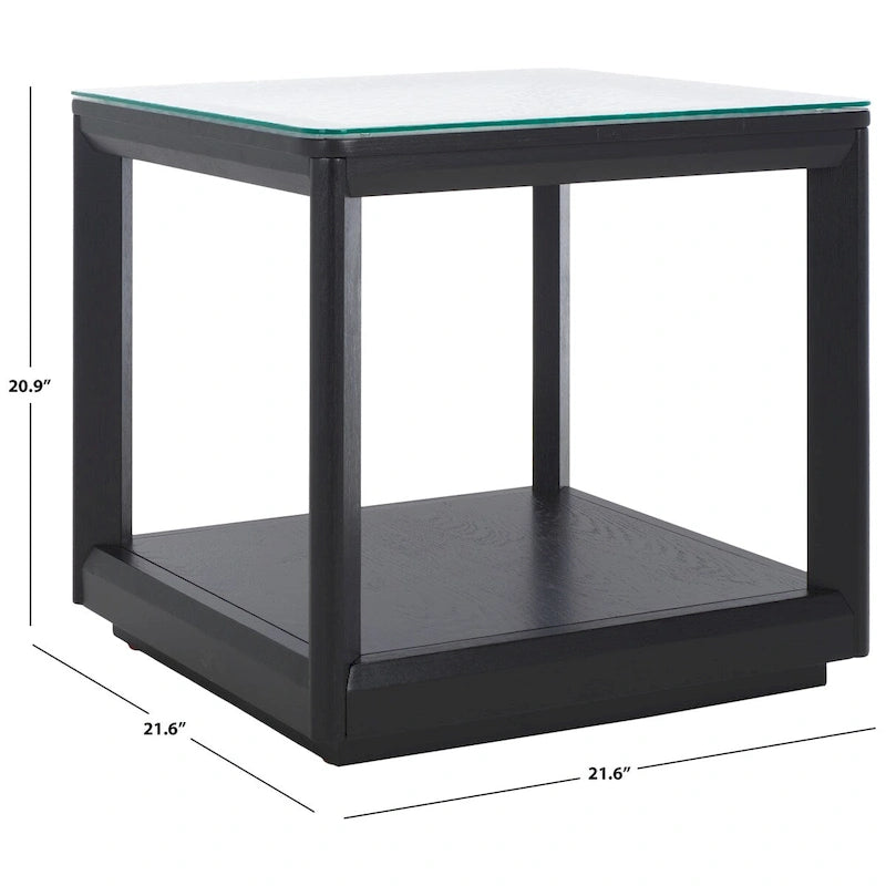 End table with glass top