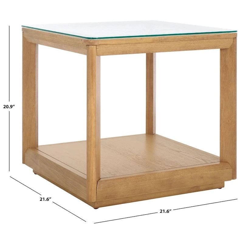End table with glass top