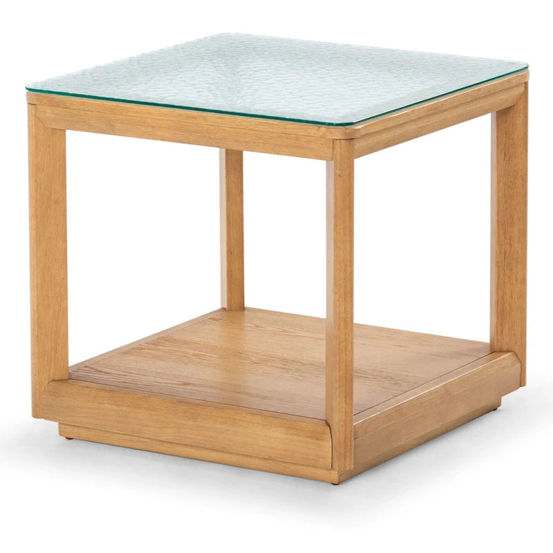 End table with glass top