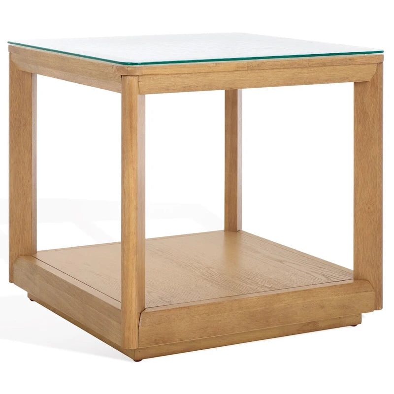 End table with glass top