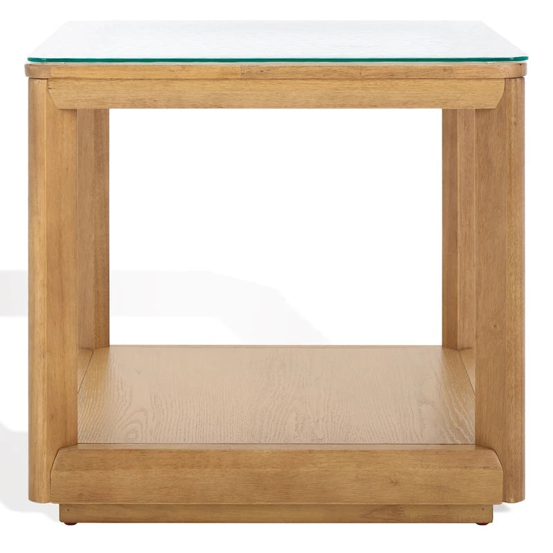 End table with glass top
