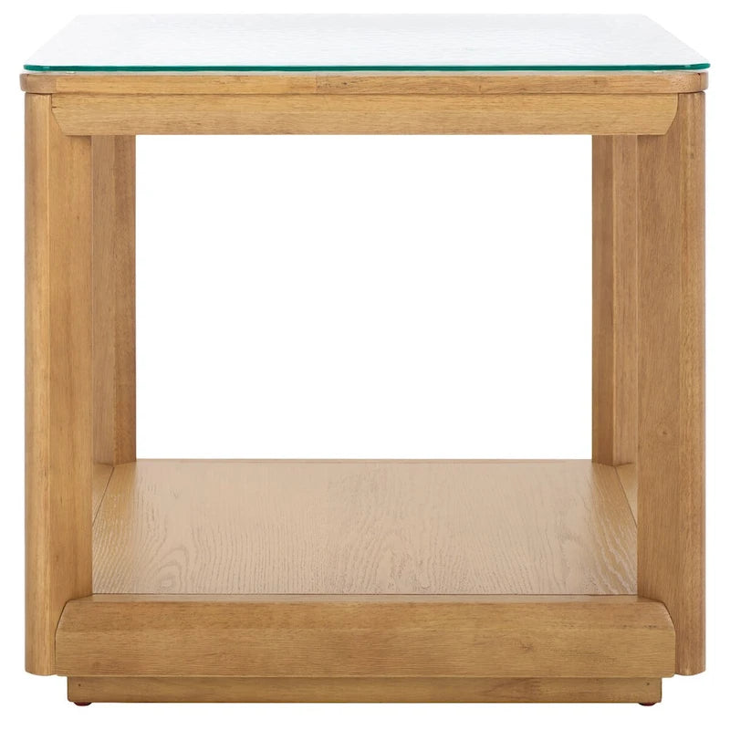 End table with glass top