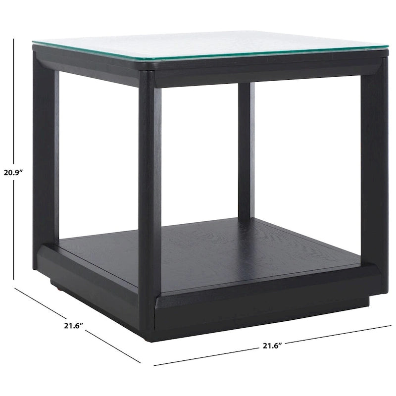 End table with glass top