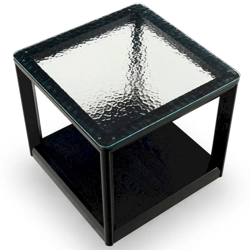 End table with glass top