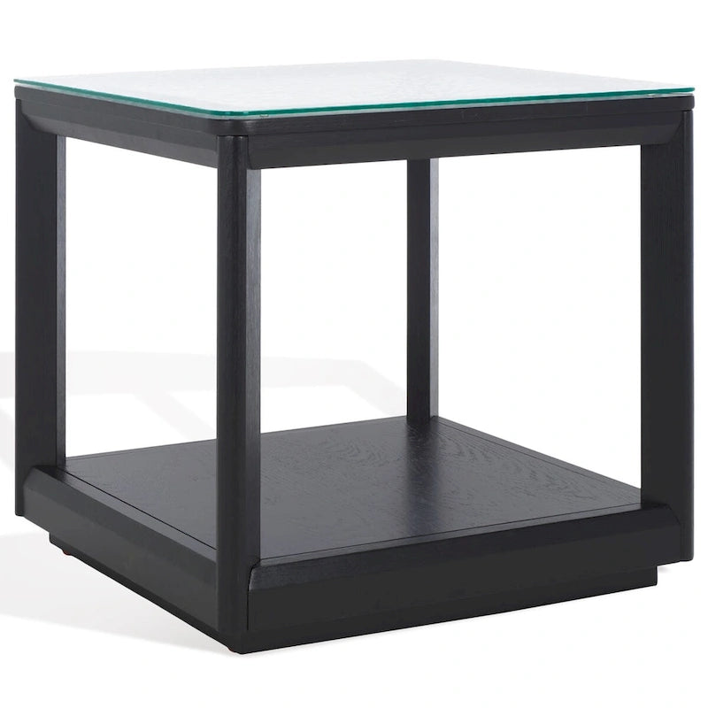 End table with glass top