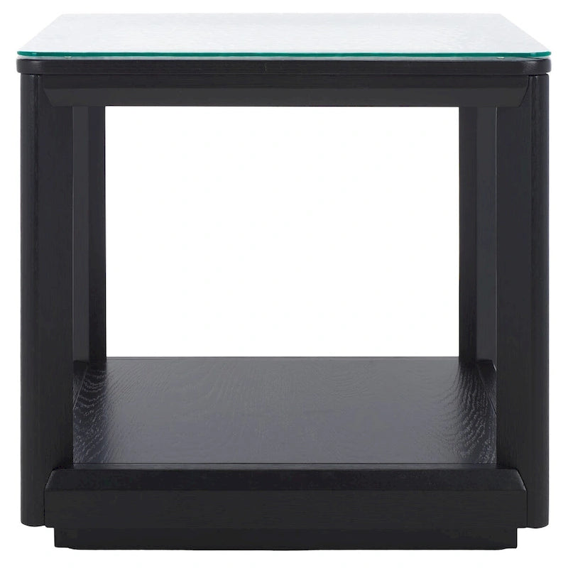 End table with glass top