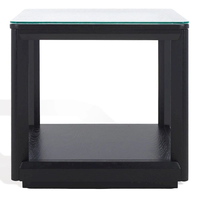 End table with glass top